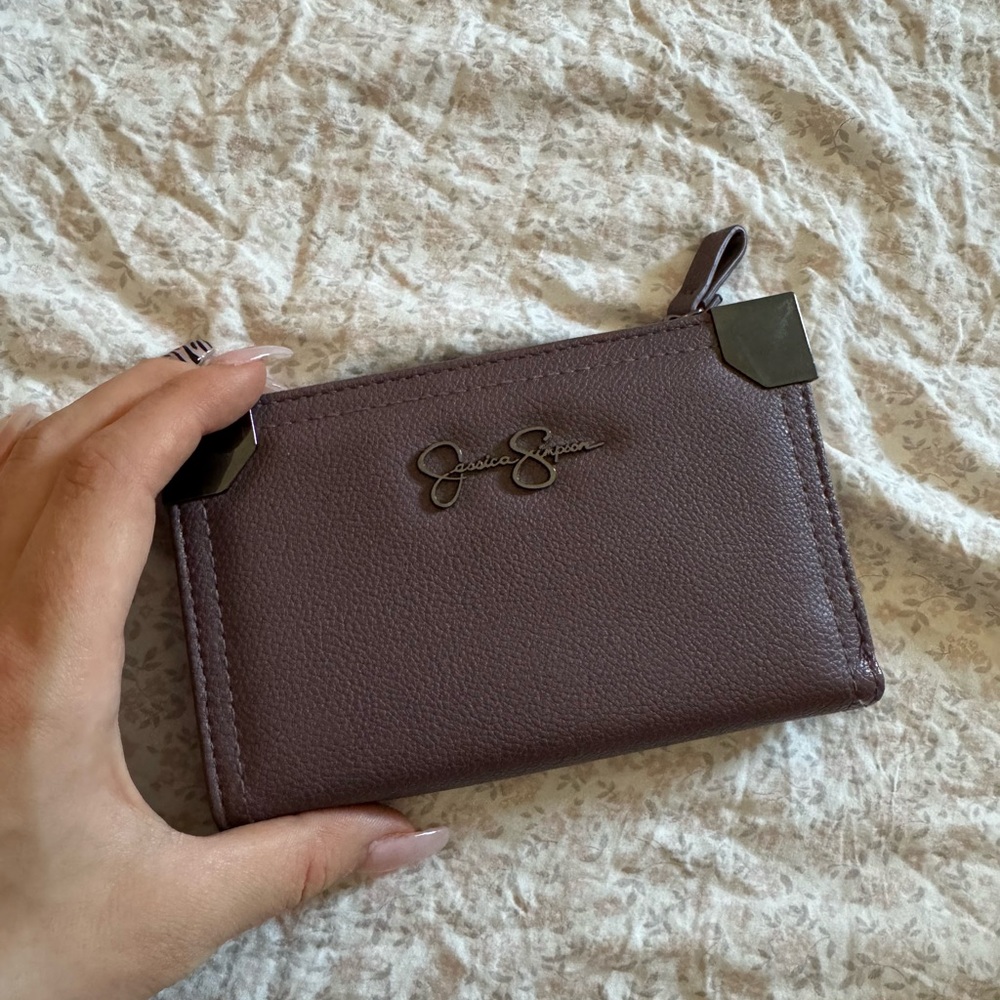 Jessica Simpson Taupe Wallet with Metal Accents